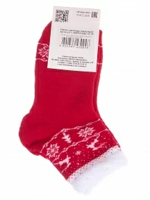 Детские махровые носки "Красная ветка", С-645, КРАСНЫЕ