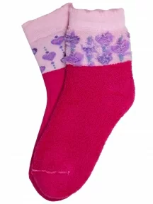 Комплект из 3 пар детских махровых носков Гамма, 3-С663, ТЕМНО-РОЗОВЫЕ