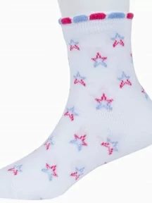 Детские носки "Борисоглебский трикотаж", 8С3, №1 БЕЛЫЕ с сиренево-розовым
