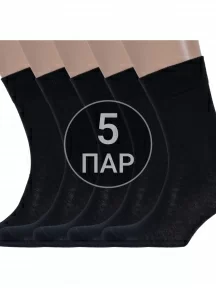 Комплект из 5 пар мужских носков DiWaRi, 5-7С-23СП, рис. 000, ЧЕРНЫЕ