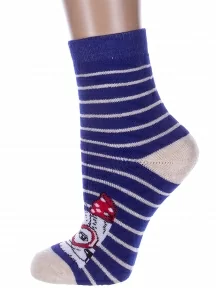 Женские махровые носки Hobby Line, Нжм8845-04-01, СИНИЕ