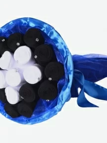 Букет из 9 пар мужских хлопковых носков RuSocks (Орудьевский трикотаж), ЦБ04, ЧЕРНЫЕ И БЕЛЫЕ