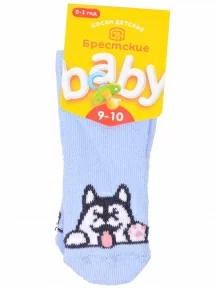 Детские махровые носки Брестские (БЧК), 14С3060, рис. 446, БЛЕДНО-ГОЛУБЫЕ