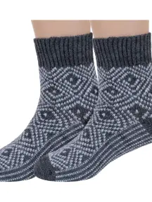 Комплект из 2 пар детских полушерстяных носков RuSocks (Орудьевский трикотаж) ТЕМНО-СЕРЫЕ, рис. 2 (2-Д-382)