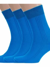 Комплект из 3 пар мужских носков RuSocks (Орудьевский трикотаж) из 100% хлопка рис. 03, ТЕМНО-БИРЮЗОВЫЕ (3-М3-11001)