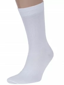 Мужские носки из мерсеризованного хлопка ХОХ, X-1110, БЕЛЫЕ