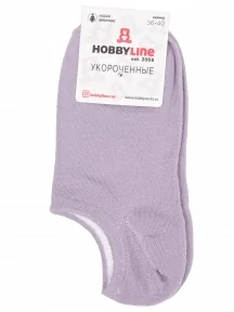 Женские ультракороткие носки Hobby Line, Нжу562-12, СЕРЫЕ