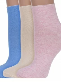 Комплект из 3 пар женских носков без резинки ХОХ, 3-G-1406, микс 9