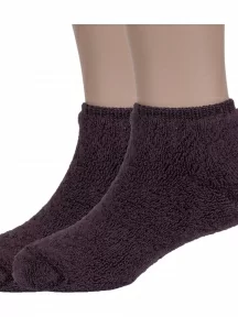 Комплект из 2 пар детских носков с наружной махрой ХОХ, 2-DZ-3R18, КОРИЧНЕВЫЕ