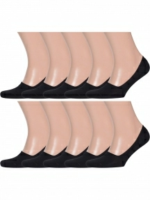 Комплект из 10 пар мужских подследников Grinston socks (PINGONS) ЧЕРНЫЕ (10-20D4)