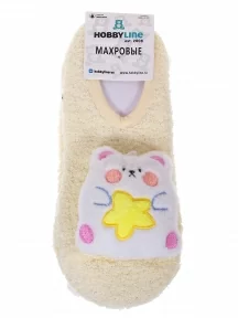 Женские ультракороткие махровые носки Hobby Line, Нжмту2163-8-03, ЖЕЛТЫЕ