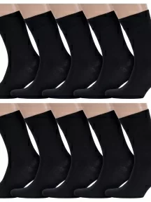 Комплект из 10 пар мужских носков Брестские (БЧК), 10-14С2122, рис. 000, ЧЕРНЫЕ