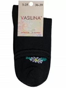 Женские носки без резинки VASILINA, 1С8234, ЧЕРНЫЕ