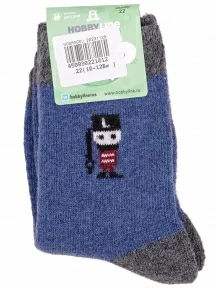 Детские теплые махровые носки Hobby Line, Ндам7629-10, ДЖИНСОВЫЕ