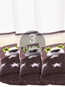 Комплект из 3 пар детских махровых носков Брестские (БЧК), 3-14С3060, рис. 496, ТЕМНО-КОРИЧНЕВЫЕ МЕЛАНЖ
