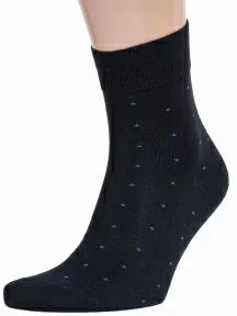 Мужские бамбуковые носки RuSocks (Орудьевский трикотаж), М3-14785, ЧЕРНЫЕ с джинсовыми точками