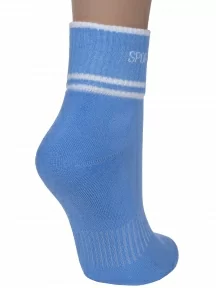 Женские спортивые носки с махровым следом LORENZline, С25М, ГОЛУБЫЕ