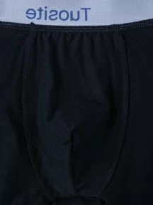 Мужские удлиненные трусы-боксеры Tuosite, TS7820-1, ЧЕРНЫЕ с синим