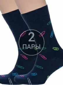 Комплект из 2 пар мужских носков MSCLUB №М51 ТЕМНО-СИНИЕ (2-nm-589)