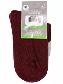 Женские полушерстяные носки с махровым следом LORENZline, В14М, БОРДОВЫЕ