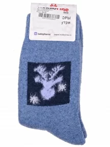 Женские теплые махровые носки Hobby Line, Нжамв6008-9, ДЖИНСОВЫЕ