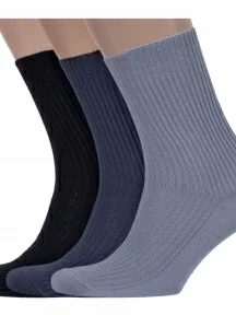 Комплект из 3 пар мужских медицинских носков Брестские (БЧК) из 100% хлопка, 3-14С2221, микс 1