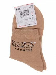 Женские носки Hobby Line, Нжх334-4, СВЕТЛО-КОРИЧНЕВЫЕ