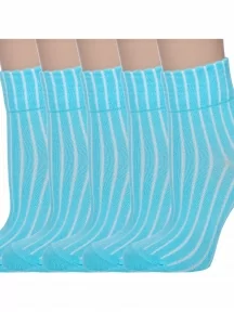 Комплект из 5 пар детских носков Akos, 5-ВК41000 001, БИРЮЗОВЫЕ