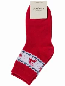Детские полушерстяные носки RuSocks (Орудьевский трикотаж), Д3-38278, КРАСНЫЕ