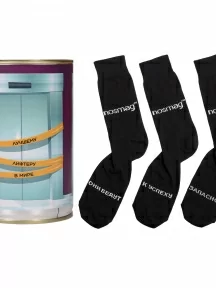 Мужские носки "Трио " в банке, 1БАН_ПрофН, "Лучшему лифтеру в мире" / черные