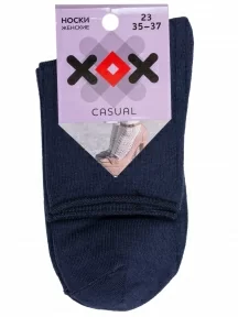 Женские носки без резинки ХОХ, G-1406, ТЕМНО-СИНИЕ