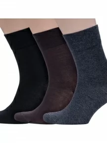 Комплект из 3 пар мужских бамбуковых носков Grinston socks (PINGONS), 3-15D1, микс 1
