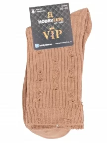 Женские носки Hobby Line, Нжвип1024, ПЕСОЧНЫЕ