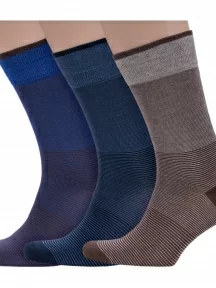 Комплект из 3 пар мужских носков Sergio Di Calze (PINGONS) из мерсеризованного хлопка, 3-17SC4, микс 4