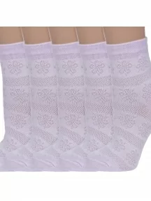 Комплект из 5 пар женских носков Альтаир, 5-С117, СИРЕНЕВЫЕ