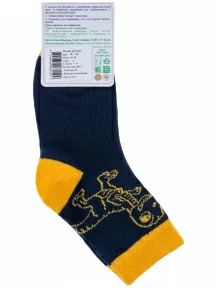 Детские носки "Борисоглебский трикотаж", 8С740, ТЕМНО-СИНИЕ с желтым