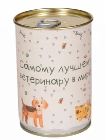 Мужские носки "Трио " в банке, 1БАН_ПрофН, "Самому лучшему ветеринару в мире" / черные