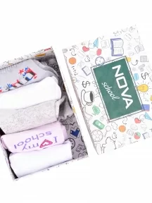 Набор из 5 пар детских носков Красная ветка, School Box #1, микс 12