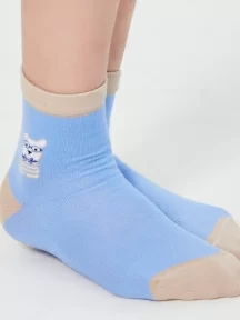 Детские носки LORENZline, Л101, ГОЛУБО-БЕЖЕВЫЕ с собачкой