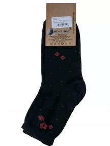 Женские носки Альтаир, С47, ЧЕРНЫЕ с красными цветами
