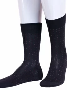 Мужские носки из мерсеризованного хлопка Sergio Di Calze (PINGONS), 18SC1, ЧЕРНО-КРАСНЫЕ