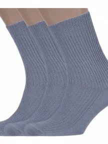 Комплект из 3 пар мужских медицинских носков Брестские (БЧК), 100% хлопок, 3-14С2221, рис. 009, СВЕТЛО-СЕРЫЕ