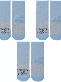 Комплект из 3 пар детских носков Альтаир, 3-С183, ГОЛУБЫЕ