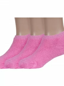 Комплект из 3 пар детских махровых носков ХОХ, 3-DZ-3R18, ТЕМНО-РОЗОВЫЕ
