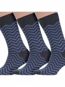 Комплект из 3 пар мужских носков MSCLUB №М41, msk3-М41, nm-356, ГРАФИТОВО-ДЖИНСОВЫЕ