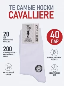 Комплект из 40 пар мужских носков CAVALLIERE (RuSocks), С-330/1-40, БЕЛЫЕ