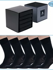 Набор мужских носков из мерсеризованного хлопка, 5 пар (ТМ Grinston socks), PG-15d3-5, черные