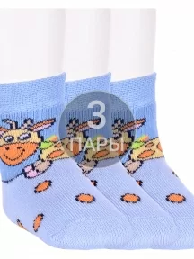 Комплект из 3 пар детских махровых носков Брестские (БЧК), 3-14С3060, рис. 819, БЛЕДНО-ГОЛУБЫЕ