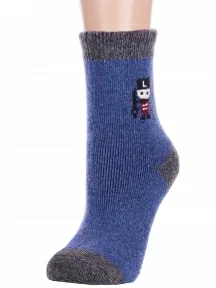 Детские теплые махровые носки Hobby Line, Ндам7629-10, ДЖИНСОВЫЕ