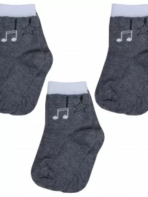 Комплект из 3 пар детских носков RuSocks (Орудьевский трикотаж), 3-Д3-13790, рис. 03, ТЕМНО-СЕРЫЕ